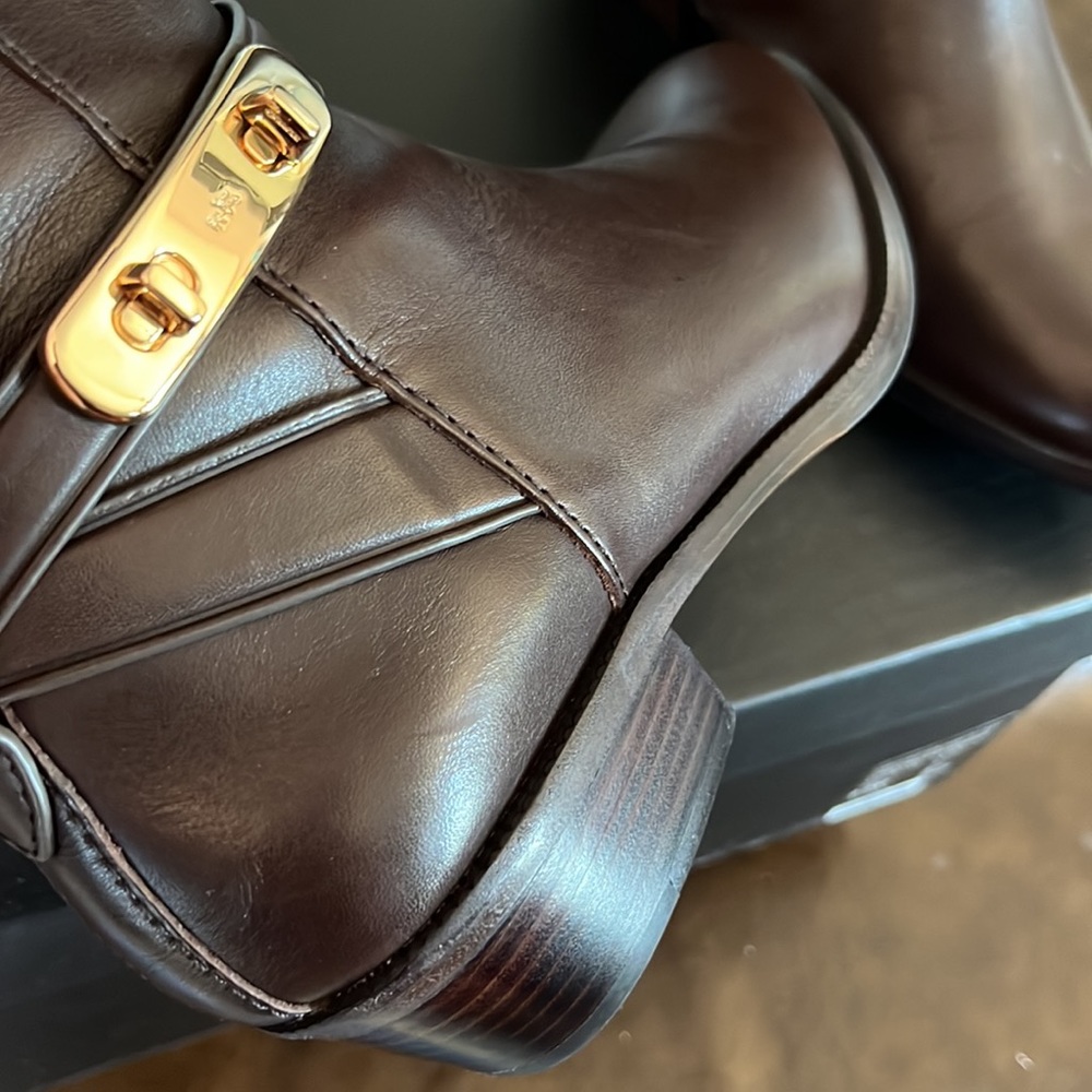 COACH Knee high Brown Leather Riding Boots